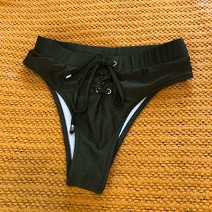 NWOT Hi-Cut Lace Up Bikini Bottoms